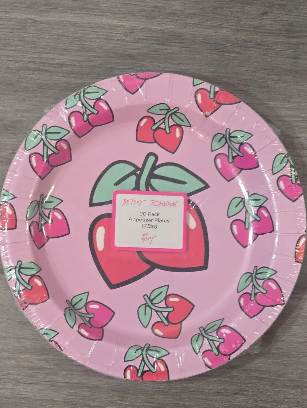 Betsey Johnson Heart Cherries Paper Plates & Napkin‎ Set